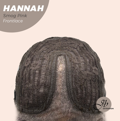 JBEXTENSION 20 Inches Smog Pink Pre-Cut Frontlace Glueless Wig with Bangs HANNAH SMOG PINK Alexwigs