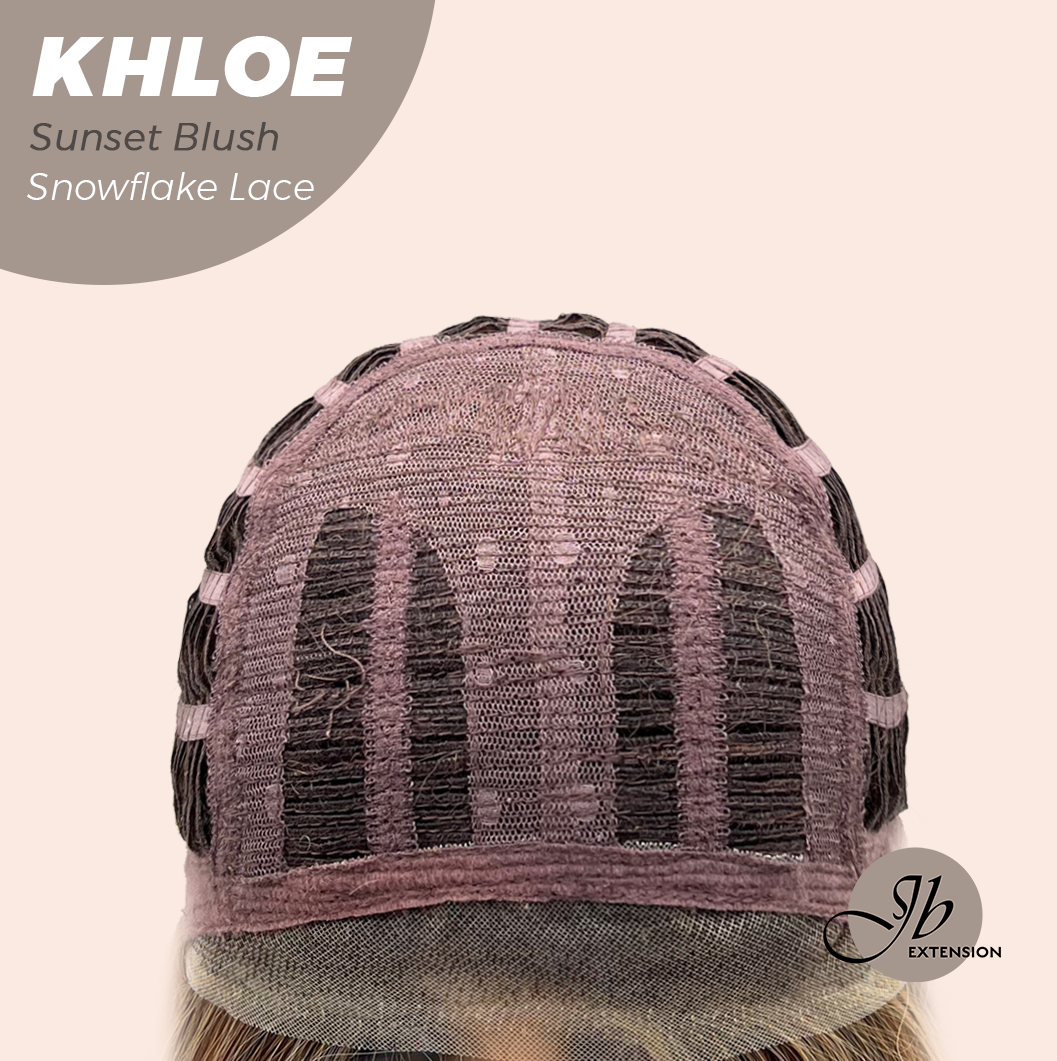 [PRE-ORDER] JBEXTENSION 12 Inches Bob Cut Sunset Blush Pre-Cut Snowflake Lace Frontlace Glueless Wig KHLOE SUNSET BLUSH【PERMATEASE】【BENDY EAR TABS】 Alexwigs