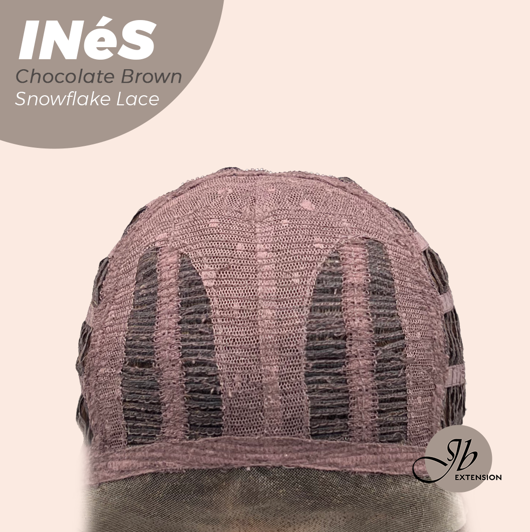 JBEXTENSION 22 Inches Chocolate Brown Pre-Cut Snowflake Lace Frontlace Glueless Wig INéS CHOCOLATE BROWN【PERMATEASE】【BENDY EAR TABS】- M/L Alexwigs