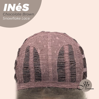JBEXTENSION 22 Inches Chocolate Brown Pre-Cut Snowflake Lace Frontlace Glueless Wig INéS CHOCOLATE BROWN【PERMATEASE】【BENDY EAR TABS】- M/L Alexwigs
