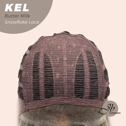 JBEXTENSION 22 Inches Butter Milk Pre-Cut Snowflake Lace Frontlace Glueless Wig KEL BUTTER MILK【PERMATEASE】【BENDY EAR TABS】- M/L Alexwigs