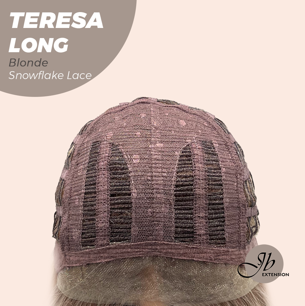 JBEXTENSION 22 Inches Long Blonde Pre-Cut Snowflake Lace Frontlace Glueless Wig TERESA LONG BLONDE【PERMATEASE】【BENDY EAR TABS】- M/L Alexwigs