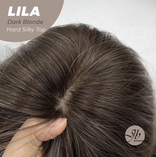 JBEXTENSION 20 Inches Scalpiana Blonde Wolf Cut 3.5X4 Hard Silky Top Natural Scalp Effect Wig With Bangs LILA DARK BLONDE Alexwigs