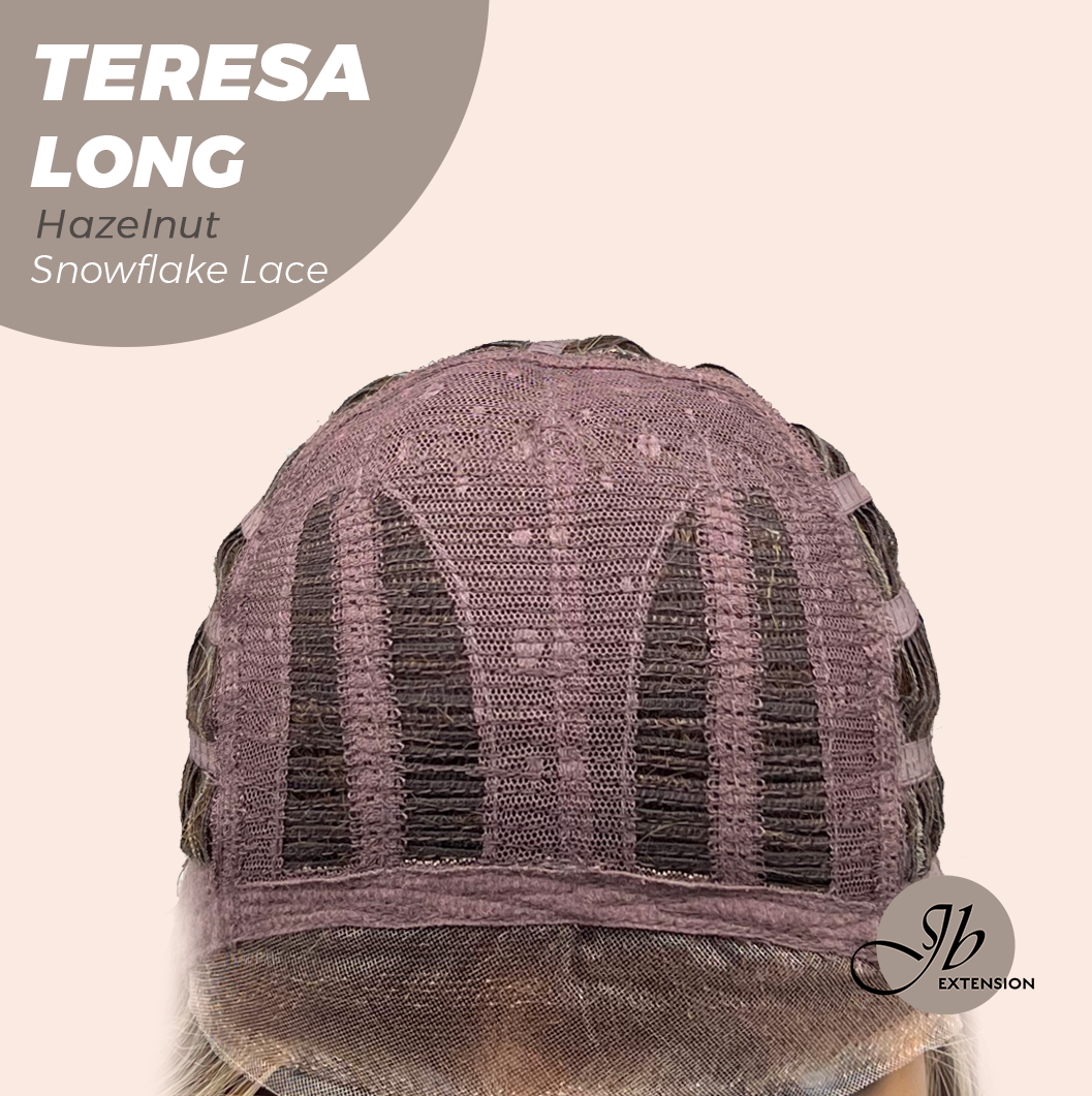 JBEXTENSION 22 Inches Long Hazelnut Pre-Cut Snowflake Lace Frontlace Glueless Wig TERESA LONG HAZELNUT【PERMATEASE】【BENDY EAR TABS】- M/L Alexwigs