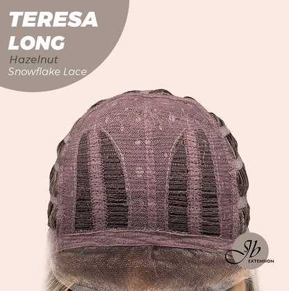 JBEXTENSION 22 Inches Long Hazelnut Pre-Cut Snowflake Lace Frontlace Glueless Wig TERESA LONG HAZELNUT【PERMATEASE】【BENDY EAR TABS】- M/L Alexwigs