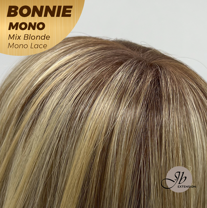 [PRE-ORDER] JBEXTENSION BONNIE MONO MIX BLONDE Full Monofilament Handmade Full Lace Full Hand Tied Wig 12 Inches Mix Blonde With Dark Root Mono Lace Handmade Futura Fiber Glueless Wig BONNIE MONO MIX BLONDE【BENDY EAR TABS】 Alexwigs