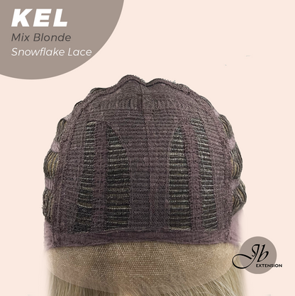 JBEXTENSION 22 Inches Mix Blonde Pre-Cut Snowflake Lace Frontlace Glueless Wig KEL MIX BLONDE【PERMATEASE】【BENDY EAR TABS】- S/M Alexwigs