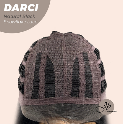JBEXTENSION 25 Inches Natural Black Pre-Cut Snowflake Lace Frontlace Glueless Wig DARCI NATURAL BLACK【PERMATEASE】【BENDY EAR TABS】 Alexwigs