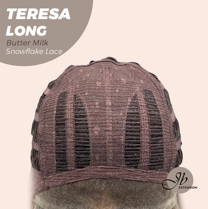 JBEXTENSION 22 Inches Long Butter Milk Pre-Cut Snowflake Lace Frontlace Glueless Wig TERESA LONG BUTTER MILK【PERMATEASE】【BENDY EAR TABS】 Alexwigs