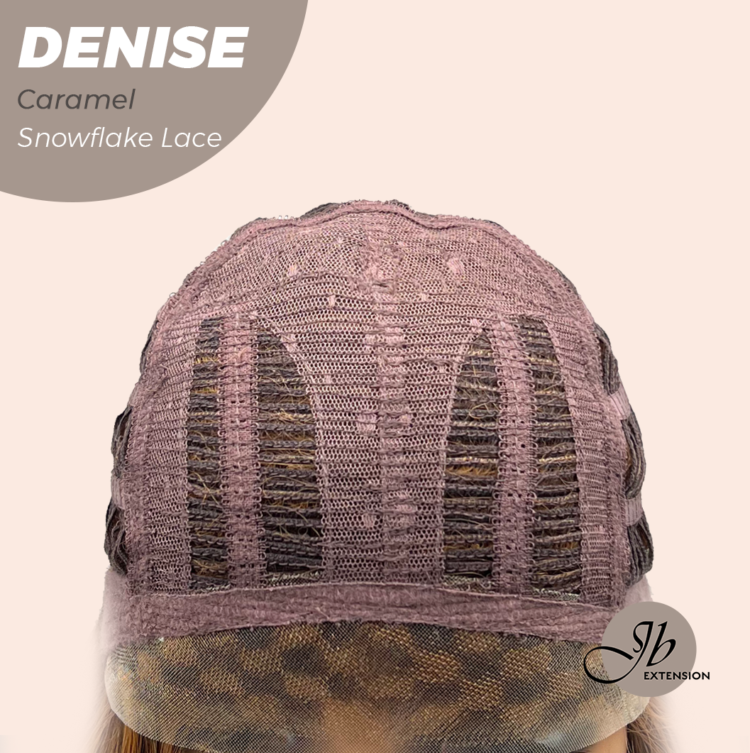JBEXTENSION 24 Inches Caramel Wave Pre-Cut Snowflake Lace Frontlace Glueless Wig DENISE CARAMEL【PERMATEASE】【BENDY EAR TABS】- M/L Alexwigs