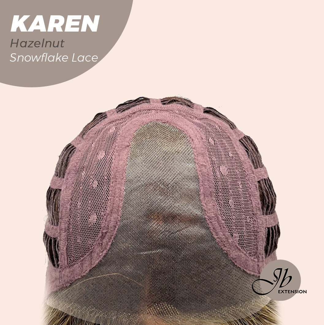 [PRE-ORDER] JBEXTENSION 18 Inches Hazelnut Pre-Cut T Part Snowflake Lace Frontlace Glueless Wig KAREN HAZELNUT【BENDY EAR TABS】 Alexwigs