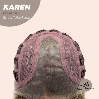 [PRE-ORDER] JBEXTENSION 18 Inches Hazelnut Pre-Cut T Part Snowflake Lace Frontlace Glueless Wig KAREN HAZELNUT【BENDY EAR TABS】 Alexwigs