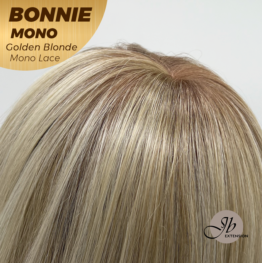 [PRE-ORDER] JBEXTENSION BONNIE MONO GOLDEN BLONDE Full Monofilament Handmade Full Lace Full Hand Tied Wig 12 Inches Golden Blonde With Dark Root Mono Lace Handmade Futura Fiber Glueless Wig BONNIE MONO GOLDEN BLONDE【BENDY EAR TABS】 Alexwigs