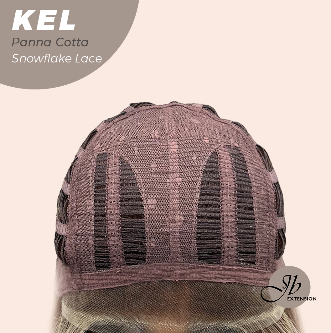 JBEXTENSION 22 Inches Panna Cotta Pre-Cut Snowflake Lace Frontlace Glueless Wig KEL PANNA COTTA【PERMATEASE】【BENDY EAR TABS】 Alexwigs