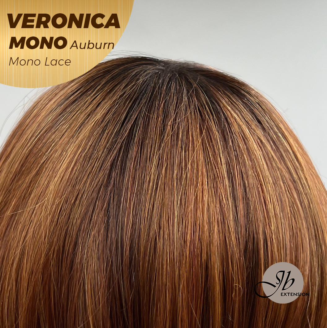 [PRE-ORDER] JBEXTENSION VERONICA MONO Monofilament Handmade Wig 6X5 Full Monofilament Hand Tied Top Wig 12 Inches Auburn Wave Mono Lace Wig With Anti-slip Silicone Strips Glueless Wig VERONICA MONO AUBURN【BENDY EAR TABS】 Alexwigs
