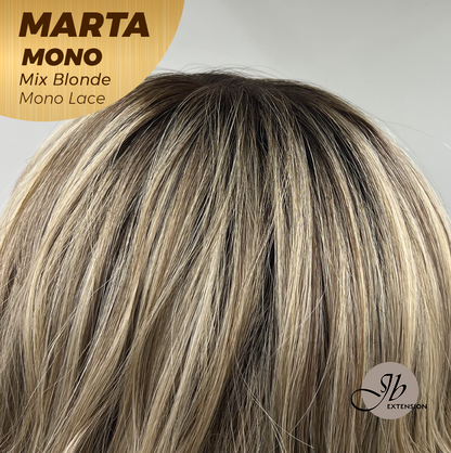 [PRE-ORDER] JBEXTENSION MARTA MONO MIX BLONDE Monofilament Handmade Wig 6X5 Full Monofilament Hand Tied Top Wig 10 Inches Mix Blonde Mono Lace Handmade Futura Fiber Wig With Anti-slip Silicone Strips Glueless Wig MARTA MONO MIX BLONDE【BENDY EAR TABS】