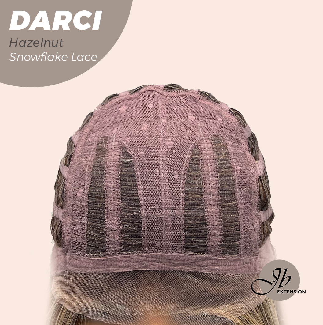 JBEXTENSION 25 Inches Hazelnut Blonde Highlight Pre-Cut Snowflake Lace Frontlace Glueless Wig DARCI HAZELNUT【PERMATEASE】【BENDY EAR TABS】 Alexwigs