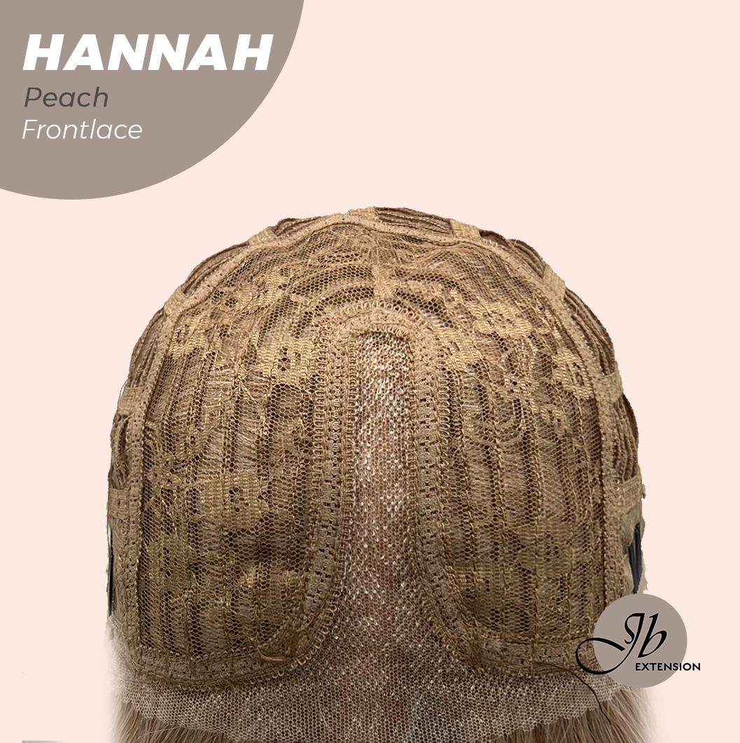JBEXTENSION 20 Inches Peach Pre-Cut Frontlace Glueless Wig with Bangs HANNAH PEACH Alexwigs
