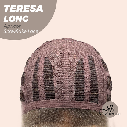 JBEXTENSION 22 Inches Long Apricot Pre-Cut Snowflake Lace Frontlace Glueless Wig TERESA LONG APRICOT【PERMATEASE】【BENDY EAR TABS】 Alexwigs