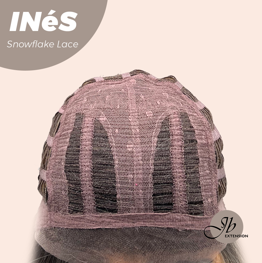 JBEXTENSION 22 Inches Mix Blonde Pre-Cut Snowflake Lace Frontlace Glueless Wig INéS SNOWFLAKE【PERMATEASE】【BENDY EAR TABS】- M/L Alexwigs
