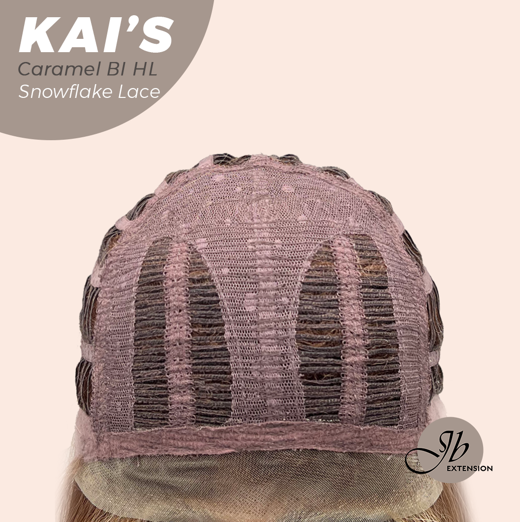 [PRE-ORDER] JBEXTENSION 18 Inches Caramel Blonde Highlight Pre-Cut Snowflake Lace Frontlace Glueless Wig KAI'S CARAMEL BLONDE HIGHLIGHT【PERMATEASE】【BENDY EAR TABS】 Alexwigs