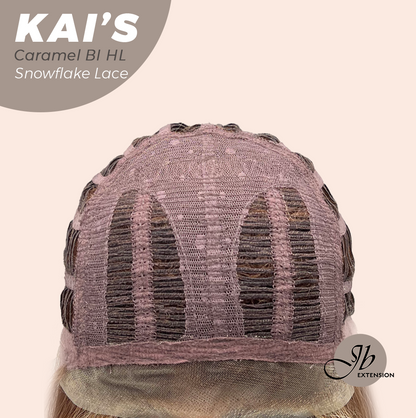 [PRE-ORDER] JBEXTENSION 18 Inches Caramel Blonde Highlight Pre-Cut Snowflake Lace Frontlace Glueless Wig KAI'S CARAMEL BLONDE HIGHLIGHT【PERMATEASE】【BENDY EAR TABS】 Alexwigs