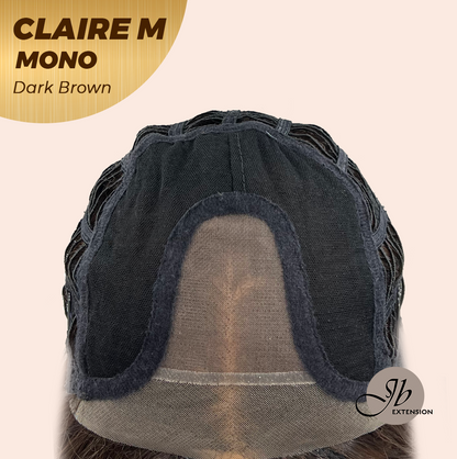 [PRE-ORDER] HOT OF SEASON - CLAIRE MONO DARK BROWN Partial Monofilament Wig 22 Inches Dark Brown Partial Mono Lace Glueless Wig CLAIRE MONO DARK BROWN【BENDY EAR TABS】 Alexwigs