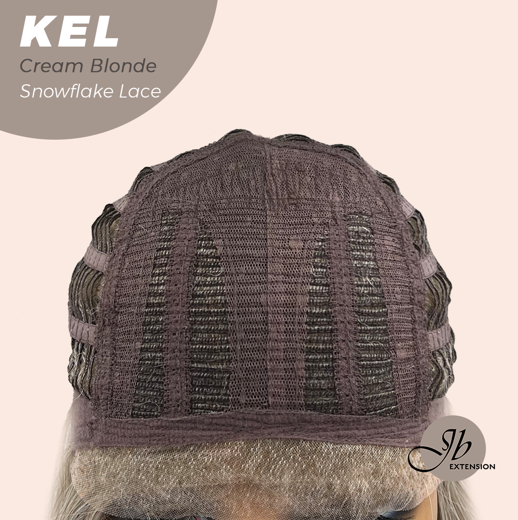 JBEXTENSION 22 Inches Cream Blonde Pre-Cut Snowflake Lace Frontlace Glueless Wig KEL CREAM BLONDE【PERMATEASE】【BENDY EAR TABS】- M/L Alexwigs