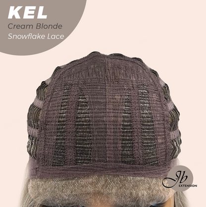 JBEXTENSION 22 Inches Cream Blonde Pre-Cut Snowflake Lace Frontlace Glueless Wig KEL CREAM BLONDE【PERMATEASE】【BENDY EAR TABS】- M/L Alexwigs