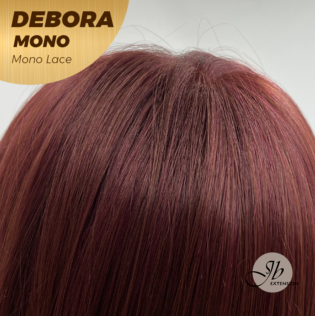 [PRE-ORDER] JBEXTENSION DEBORA MONO Monofilament Handmade Wig 6X5 Full Monofilament Hand Tied Top Wig 20 Inches Dark Red Mono Lace Wig With Anti-slip Silicone Strips Glueless Wig DEBORA MONO【BENDY EAR TABS】 Alexwigs