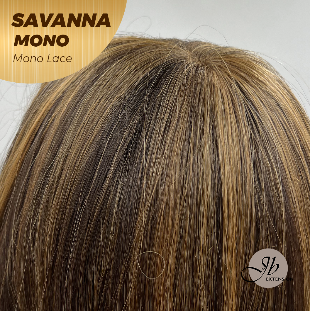 [PRE-ORDER] JBEXTENSION SAVANNA MONO Monofilament Handmade Wig 6X5 Full Monofilament Hand Tied Top Wig 16 Inches Brown With Highlight Wave Mono Lace Wig With Anti-slip Silicone Strips Glueless Wig SAVANNA MONO【BENDY EAR TABS】 Alexwigs