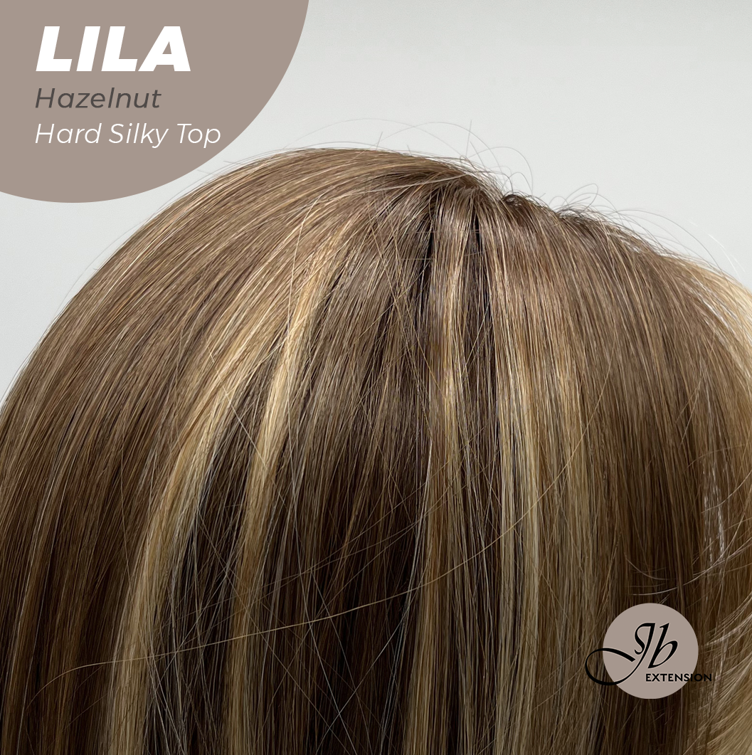 JBEXTENSION 20 Inches Scalpiana Hazelnut Wolf Cut 3.5X4 Hard Silky Top Natural Scalp Effect Wig With Bangs LILA HAZELNUT Alexwigs