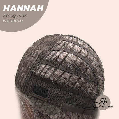 JBEXTENSION 20 Inches Smog Pink Pre-Cut Frontlace Glueless Wig with Bangs HANNAH SMOG PINK Alexwigs