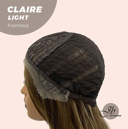 JBEXTENSION 24 Inches Body Wave Light Brown With Highlight Pre-Cut Frontlace Glueless Wig CLAIRE LIGHT Alexwigs