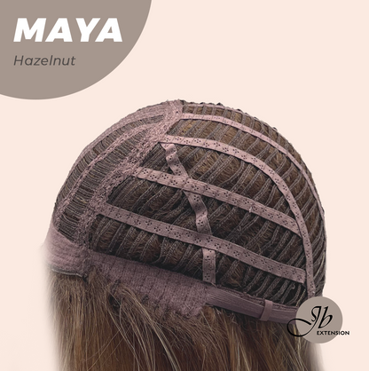 JBEXTENSION 22 Inches Hazelnut Women Fashion Full Machine Wig MAYA HAZELNUT【PLUS PERMATEASE】【BENDY EAR TABS】 Alexwigs