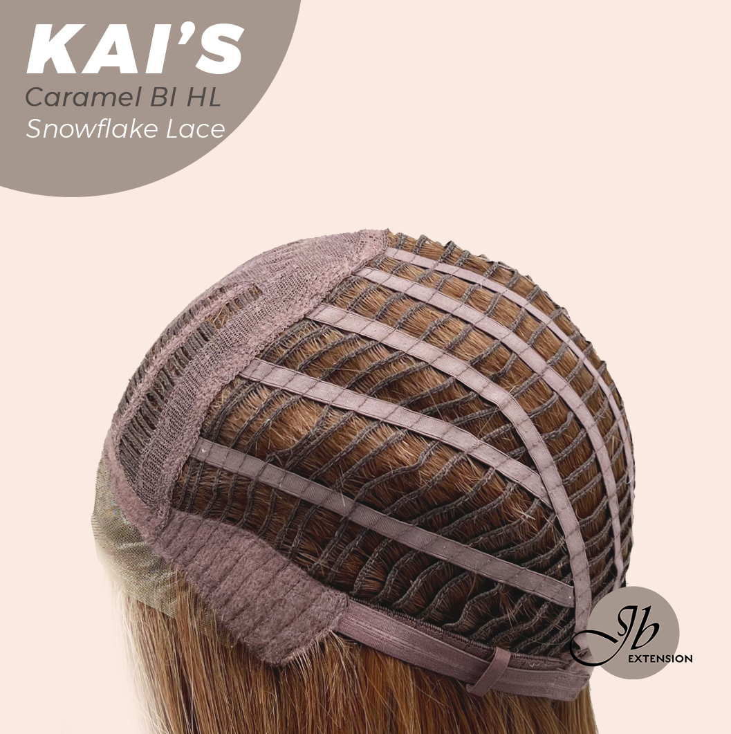 [PRE-ORDER] JBEXTENSION 18 Inches Caramel Blonde Highlight Pre-Cut Snowflake Lace Frontlace Glueless Wig KAI'S CARAMEL BLONDE HIGHLIGHT【PERMATEASE】【BENDY EAR TABS】 Alexwigs