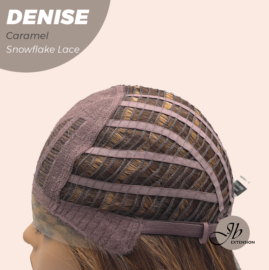 JBEXTENSION 24 Inches Caramel Wave Pre-Cut Snowflake Lace Frontlace Glueless Wig DENISE CARAMEL【PERMATEASE】【BENDY EAR TABS】- S/M Alexwigs