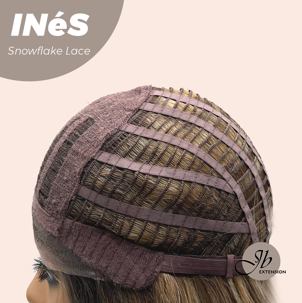 JBEXTENSION 22 Inches Mix Blonde Pre-Cut Snowflake Lace Frontlace Glueless Wig INéS SNOWFLAKE【PERMATEASE】【BENDY EAR TABS】- M/L Alexwigs
