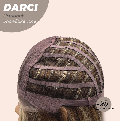 JBEXTENSION 25 Inches Hazelnut Blonde Highlight Pre-Cut Snowflake Lace Frontlace Glueless Wig DARCI HAZELNUT【PERMATEASE】【BENDY EAR TABS】 Alexwigs