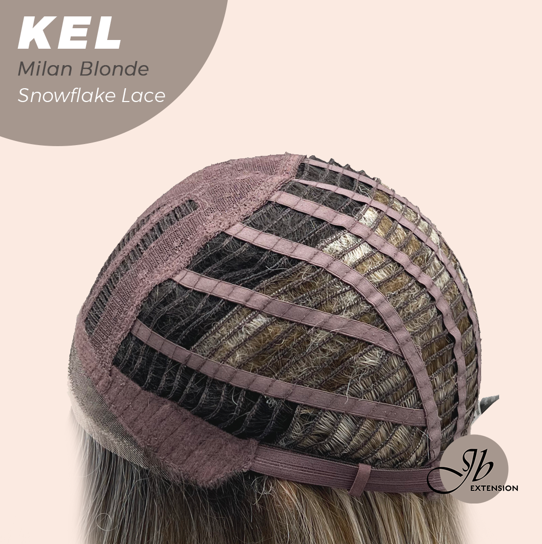 JBEXTENSION 22 Inches Milan Blonde Pre-Cut Snowflake Lace Frontlace Glueless Wig KEL MILAN BLONDE【PERMATEASE】【BENDY EAR TABS】- M/L Alexwigs