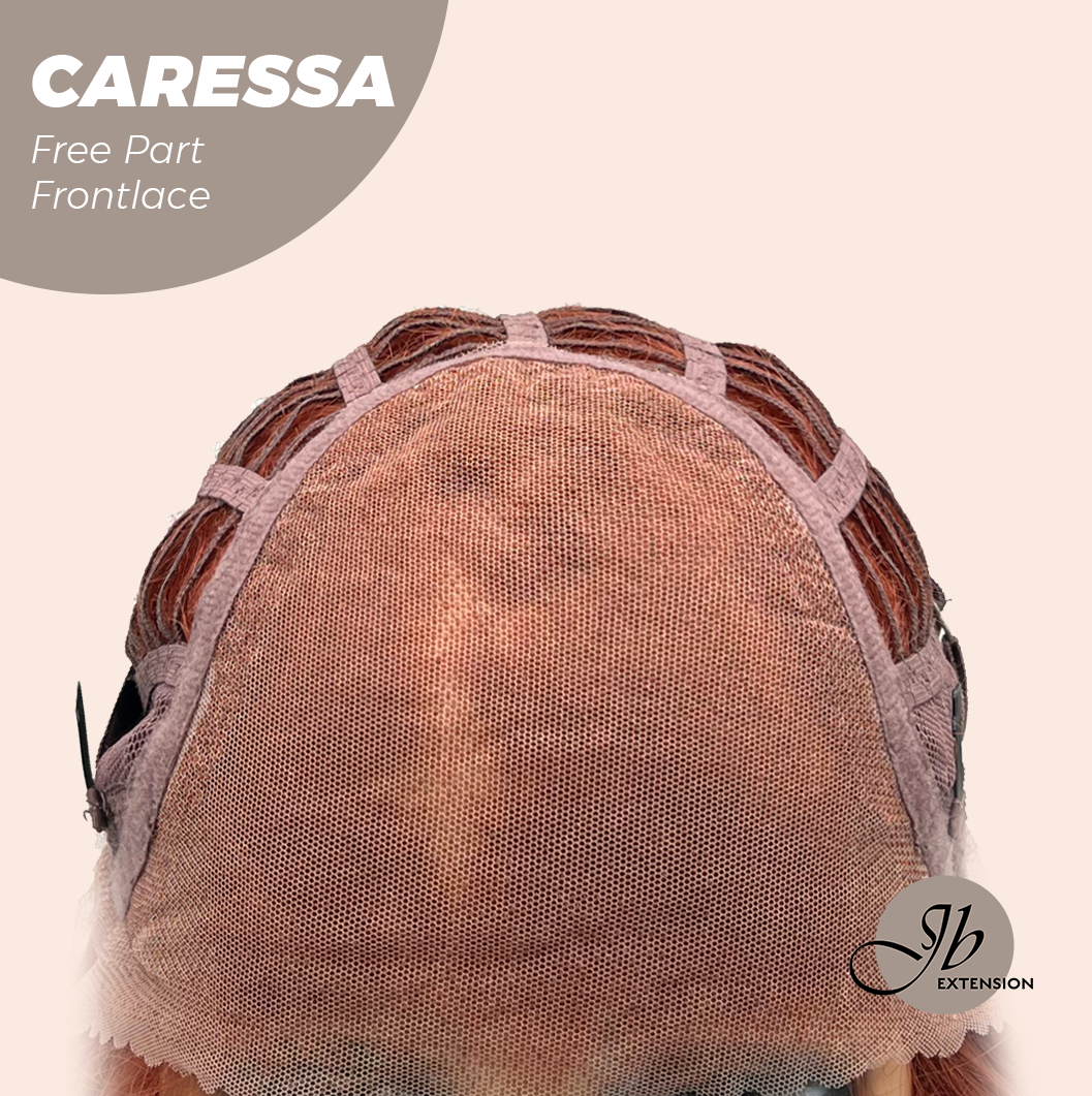 JBEXTENSION 22 Inches Copper Curly Wave 13X6 Pre-Cut Free Part Frontlae Glueless Wig CARESSA Alexwigs