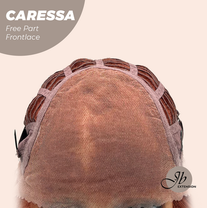 JBEXTENSION 22 Inches Copper Curly Wave 13X6 Pre-Cut Free Part Frontlae Glueless Wig CARESSA Alexwigs