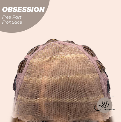 JBEXTENSION 24 Inches Brown With Highlight Wave 13X6 Pre-Cut Free Part Frontlace Glueless Wig OBSESSION Alexwigs