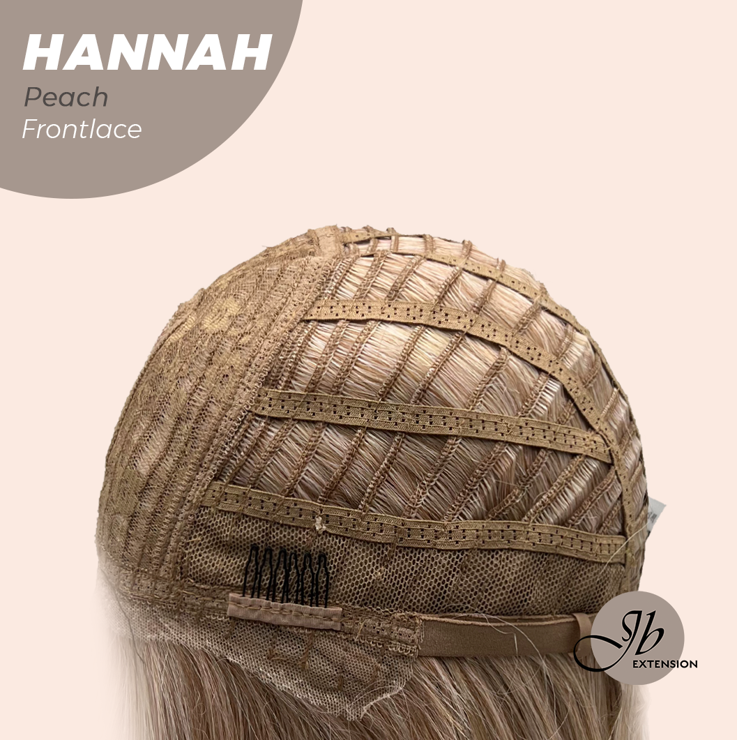 JBEXTENSION 20 Inches Peach Pre-Cut Frontlace Glueless Wig with Bangs HANNAH PEACH Alexwigs