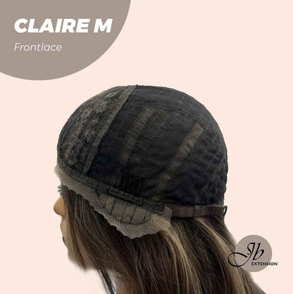 JBEXTENSION 22 Inches Body Wave Brown With Highlight Pre-Cut Frontlace Glueless Wig CLAIRE LACE M Alexwigs