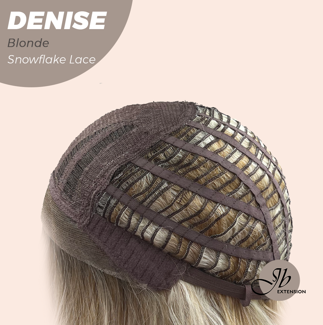 JBEXTENSION 24 Inches Blonde Wave Pre-Cut Snowflake Lace Frontlace Glueless Wig DENISE BLONDE【PERMATEASE】【BENDY EAR TABS】- M/L Alexwigs
