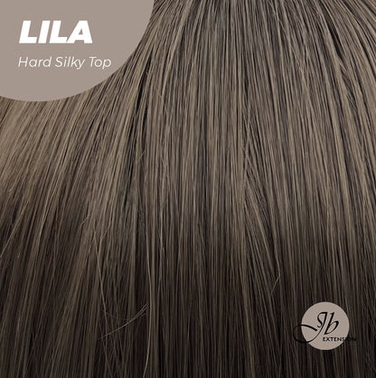 JBEXTENSION 20 Inches Scalpiana Cold Brown Wolf Cut 3.5X4 Hard Silky Top Natural Scalp Effect Wig With Bangs LILA Alexwigs