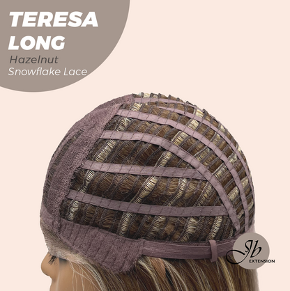 JBEXTENSION 22 Inches Long Hazelnut Pre-Cut Snowflake Lace Frontlace Glueless Wig TERESA LONG HAZELNUT【PERMATEASE】【BENDY EAR TABS】- M/L Alexwigs