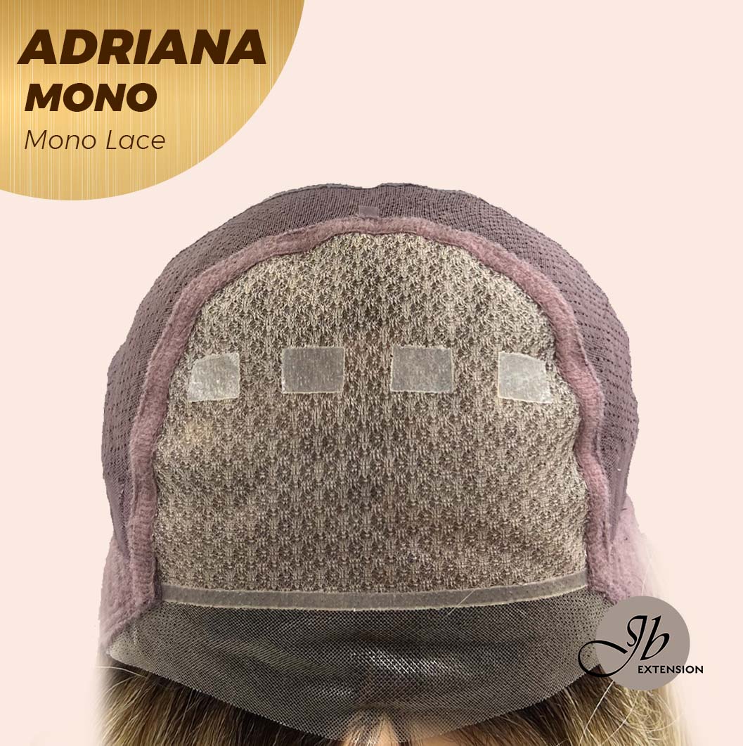 [PRE-ORDER] JBEXTENSION ADRIANA MONO Full Monofilament Handmade Full Lace Full Hand Tied Wig 14 Inches Blonde With Dark Root Wave Mono Lace Handmade Futura Fiber Wig With Anti-slip Silicone Strips Glueless Wig Adriana Mono【BENDY EAR TABS】 Alexwigs