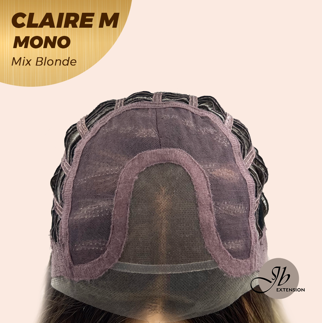 [PRE-ORDER] JBEXTENSION CLAIRE MONO MIX BLONDE Partial Monofilament Wig 22 Inches Mix Blonde Partial Mono Lace Glueless Wig CLAIRE MONO MIX BLONDE【BENDY EAR TABS】 Alexwigs